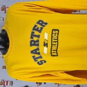 Vintage Y2K Starter Athletic logo graphic yellow & blue long-sleeved XL t-shirt